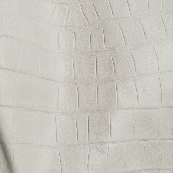 Escada Lilly Off-White Croc-Embossed Leather Panelled Jacket - Picture 7 of 11